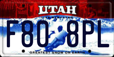 UT license plate F808PL