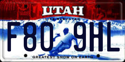 UT license plate F809HL