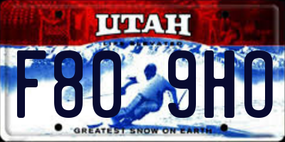 UT license plate F809HO
