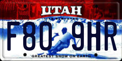UT license plate F809HR