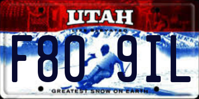 UT license plate F809IL