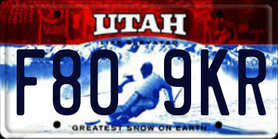 UT license plate F809KR