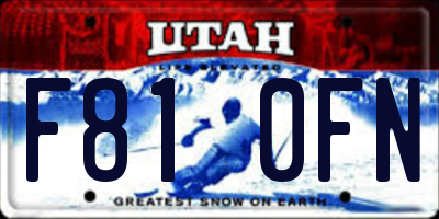 UT license plate F810FN