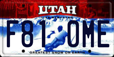 UT license plate F810ME