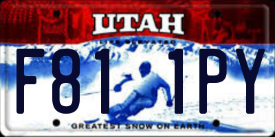 UT license plate F811PY