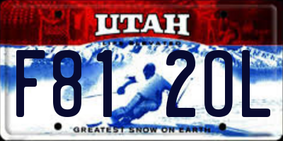 UT license plate F812OL