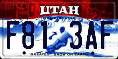 UT license plate F813AF