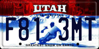 UT license plate F813MT