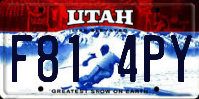UT license plate F814PY