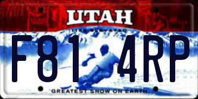 UT license plate F814RP