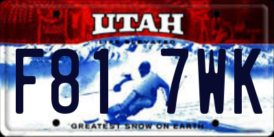UT license plate F817WK