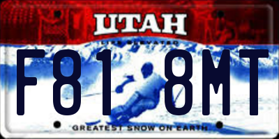 UT license plate F818MT