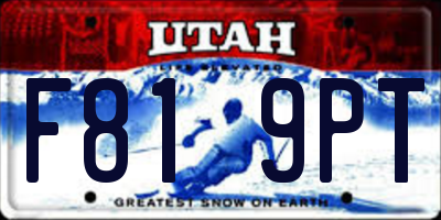 UT license plate F819PT