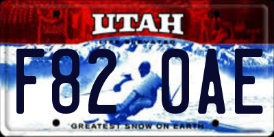 UT license plate F820AE