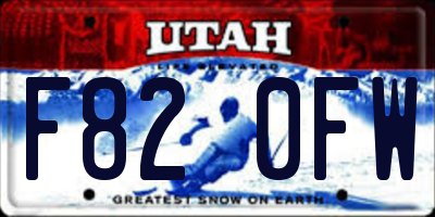 UT license plate F820FW