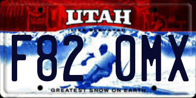 UT license plate F820MX