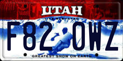 UT license plate F820WZ