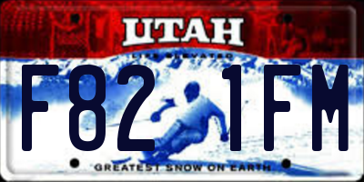 UT license plate F821FM