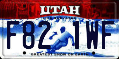 UT license plate F821WF
