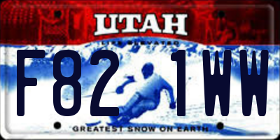 UT license plate F821WW