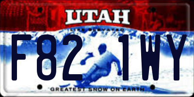 UT license plate F821WY