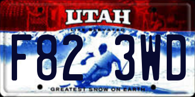 UT license plate F823WD