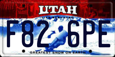 UT license plate F826PE