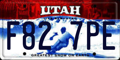 UT license plate F827PE