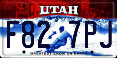 UT license plate F827PJ