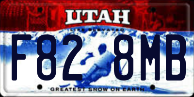 UT license plate F828MB