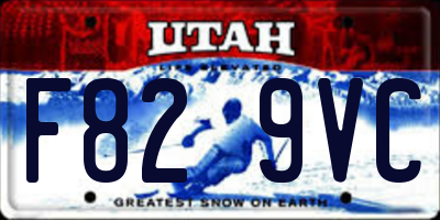 UT license plate F829VC