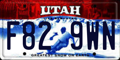 UT license plate F829WN