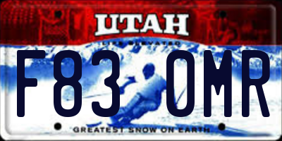 UT license plate F830MR