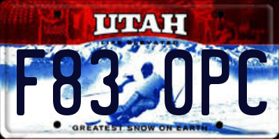 UT license plate F830PC