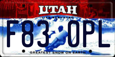 UT license plate F830PL