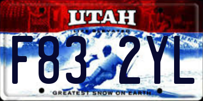 UT license plate F832YL