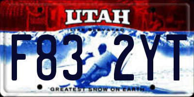 UT license plate F832YT