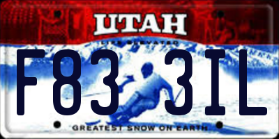 UT license plate F833IL