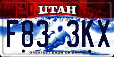 UT license plate F833KX