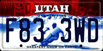 UT license plate F833WD