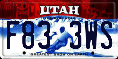 UT license plate F833WS