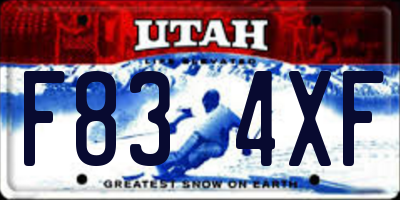 UT license plate F834XF