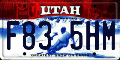 UT license plate F835HM