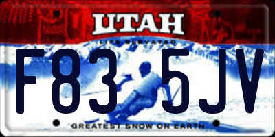 UT license plate F835JV