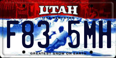 UT license plate F835MH
