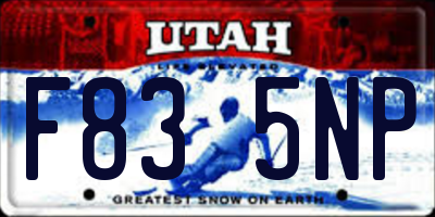 UT license plate F835NP