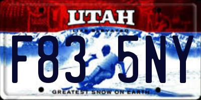 UT license plate F835NY