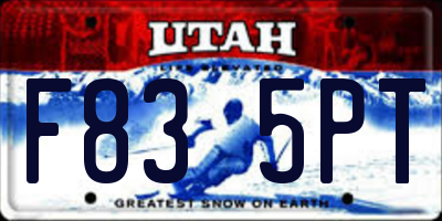 UT license plate F835PT