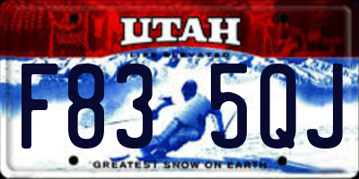 UT license plate F835QJ