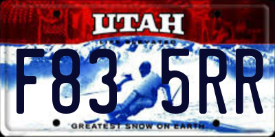 UT license plate F835RR
